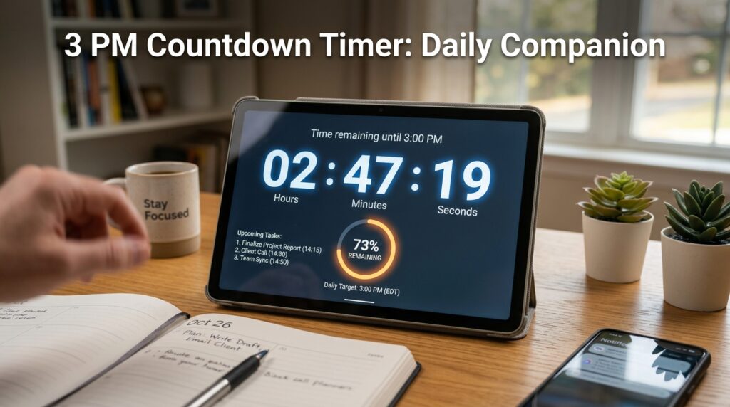 3 PM Countdown Timer: A Digital Companion for Daily Planning